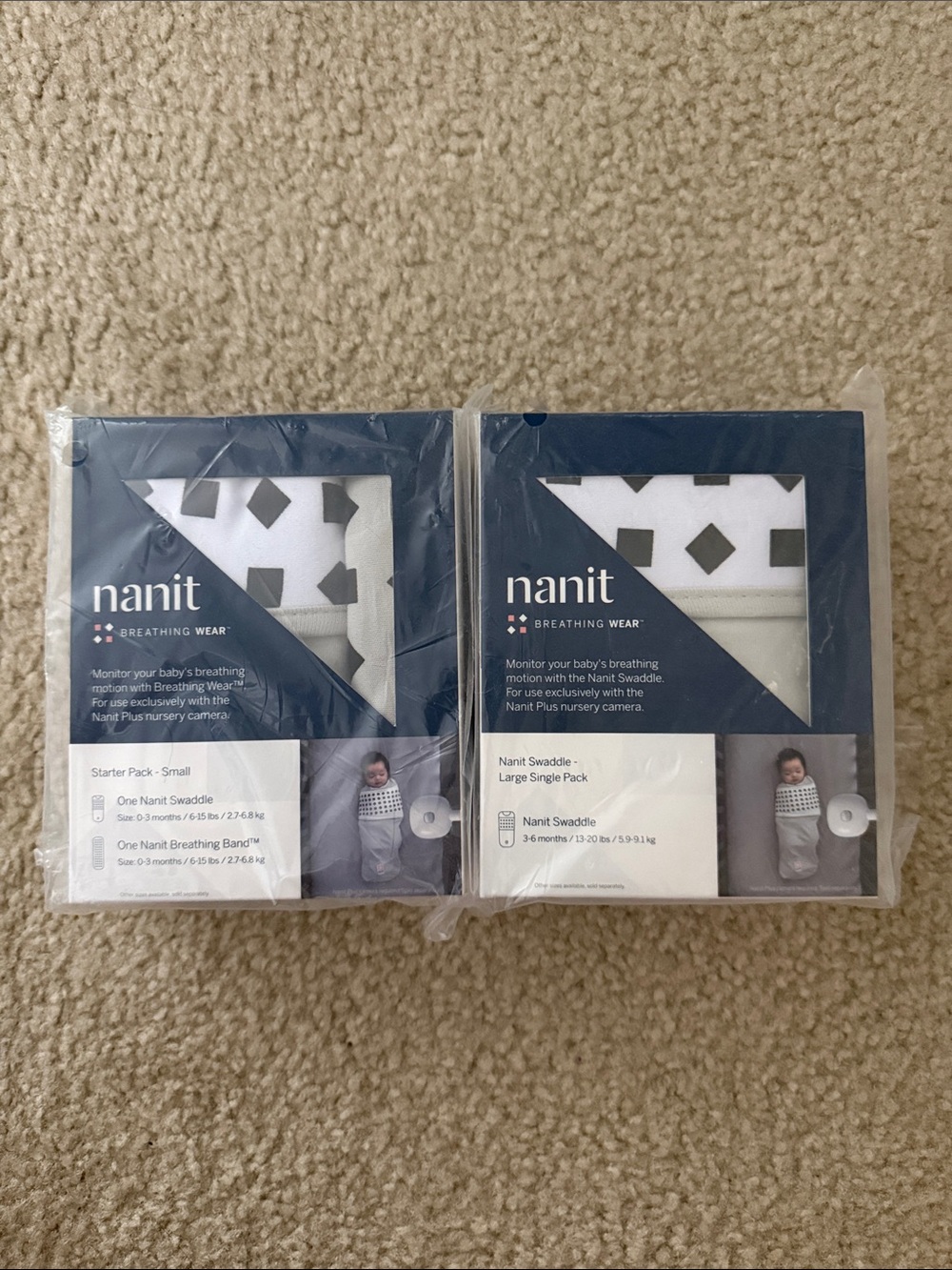 Breathing Wear White & Gray Swaddle Pack